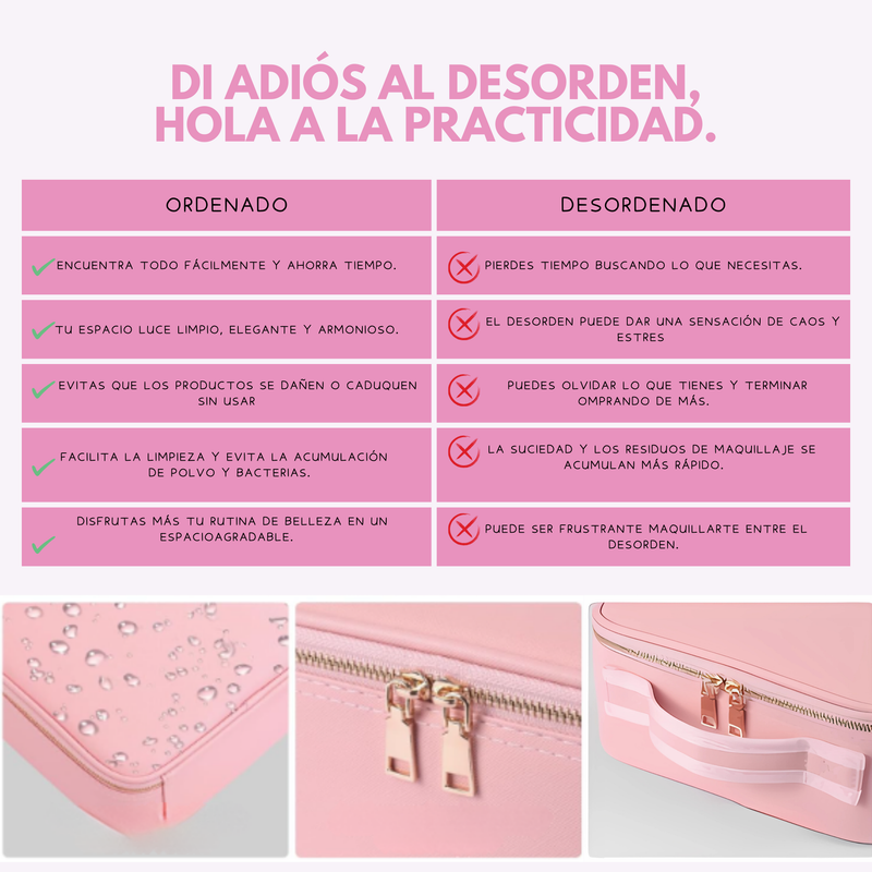 POCAS UNIDADES- El Organizador de Maquillaje con Espejo LED